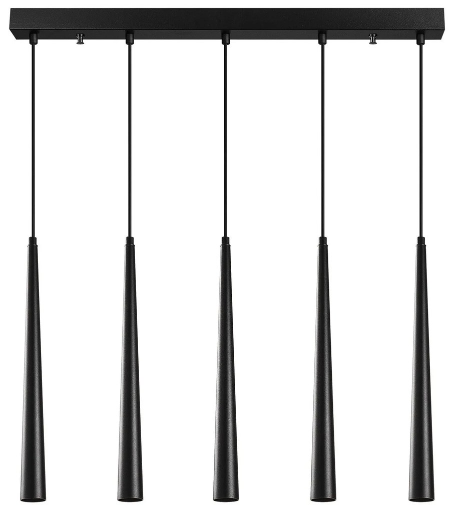 Candeeiro de Teto Ugur – Preto – 78 x 5 cm