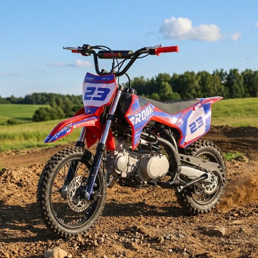 MOTO Crianças CROSS Gasolina 125CC RXF-Z ROAN Junior Manual Vermelha