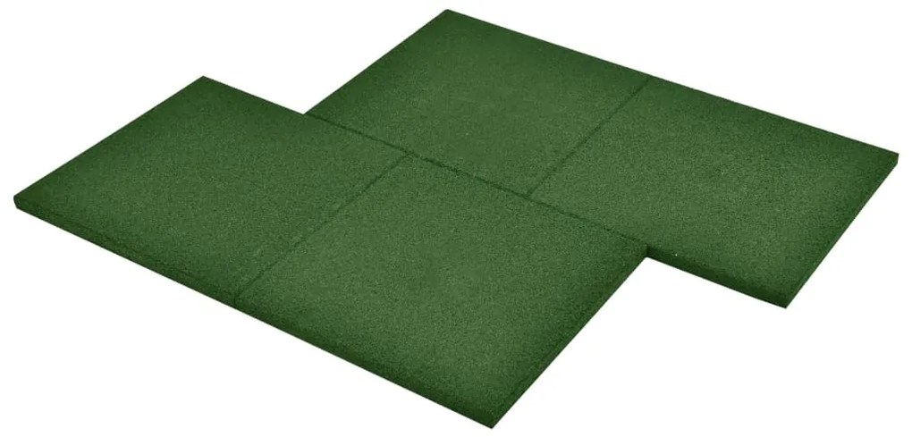 Ladrilhos prot. contra quedas 6 pcs borracha 50x50x3cm verde