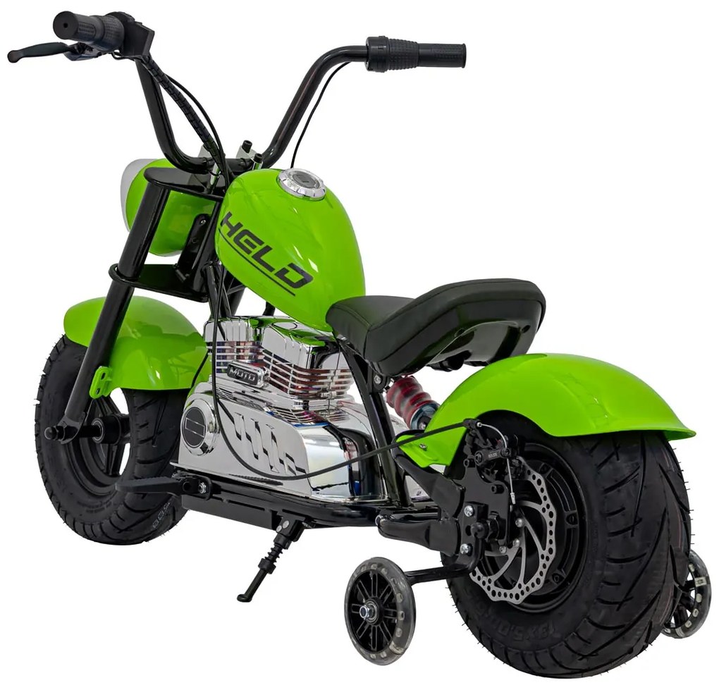 Mota elétrica para Crianças 350 W Chopper Warrior Rodas AR, Assento couro ecológico Verde