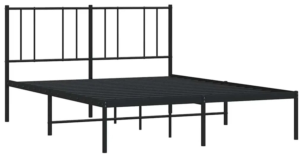 Estrutura de cama com cabeceira 135x190 cm metal preto
