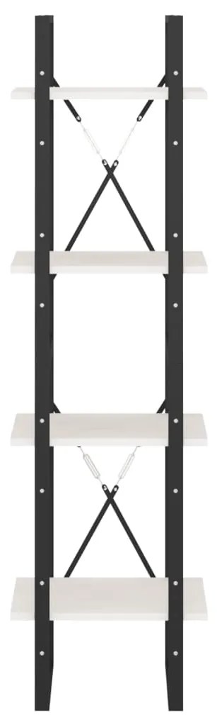 Estante com 4 prateleiras 40x30x140 cm pinho maciço branco
