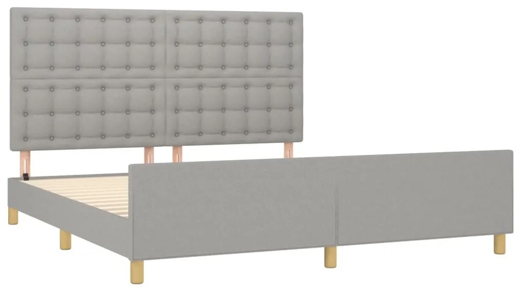 Estrutura de cama 180x200 cm tecido cinzento-claro