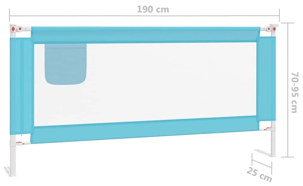 Barra de segurança p/ cama infantil tecido 190x25 cm azul