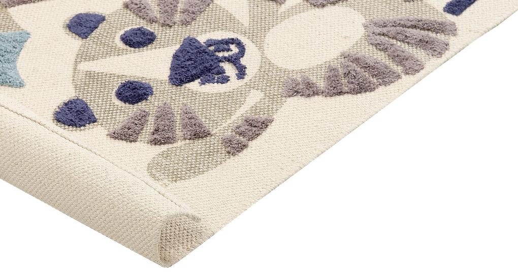 Tapete de algodão creme com impressão animal 80 x 150 cm SINGKIL Beliani