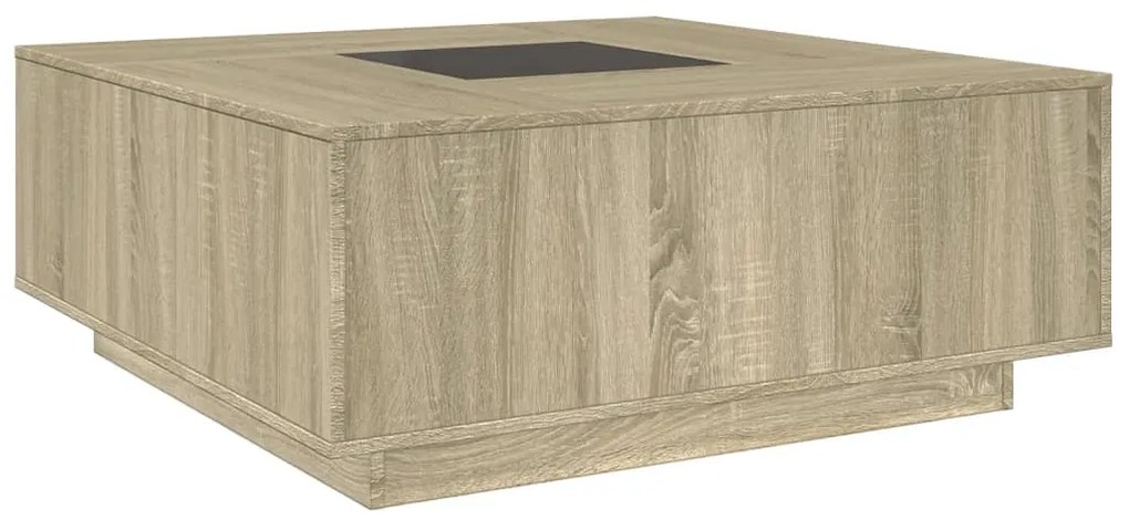 Mesa de centro luzes LED Infinity 100x100x40 cm carvalho sonoma