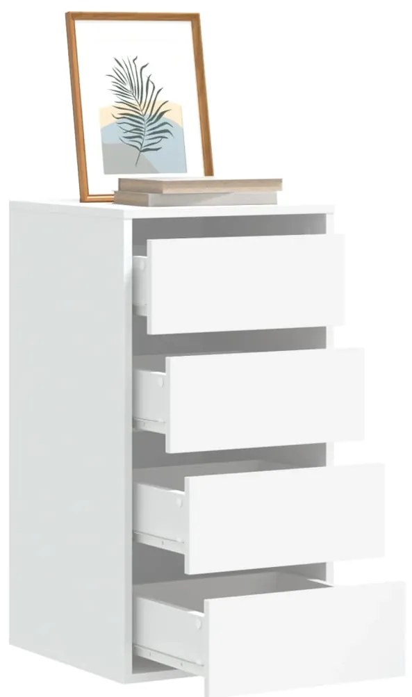 Cómoda com 4 Gavetas - 40x41x76 cm - derivados de madeira - branco