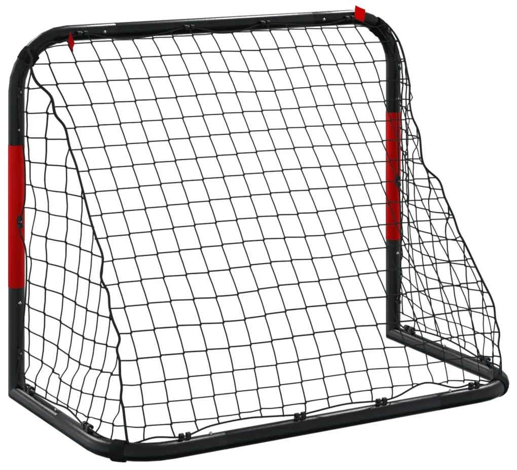 Baliza de futebol com rede 90x48x71 cm aço vermelho e preto