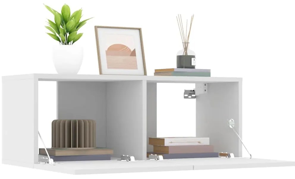 Móveis TV 2pcs 80x30x30cm derivados de madeira branco
