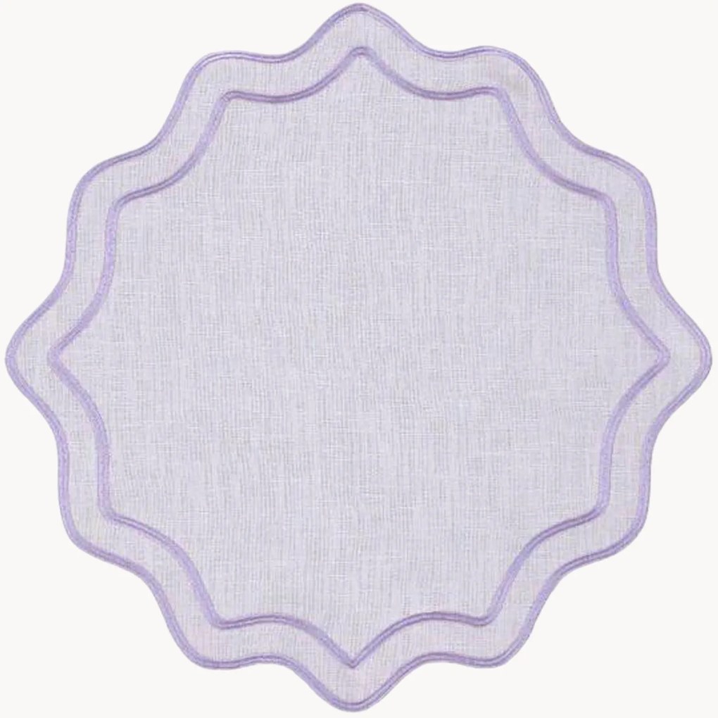 Individual de mesa redondo com bordado Bloom