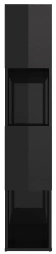 Estante/divisória 80x24x124,5 cm preto brilhante