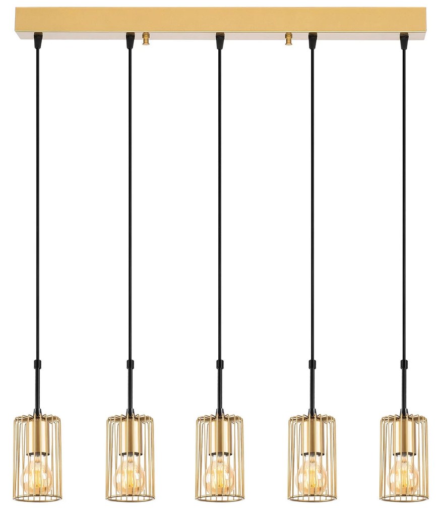Candeeiro de Teto Kemtel – Dourado Brilhante – 80 x 9 x 121 cm