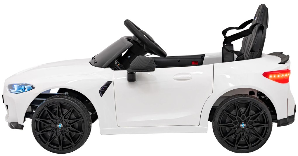 Carro elétrico para Crianças BMW M4 12V Rodas Espuma EVA, Assento couro ecológico Branco