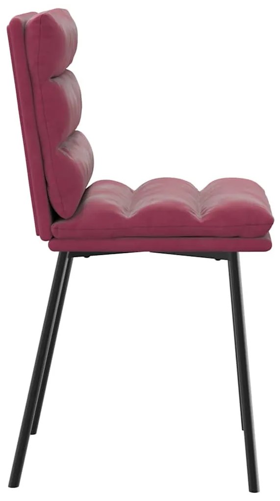 Cadeiras de jantar 2 pcs veludo vermelho tinto