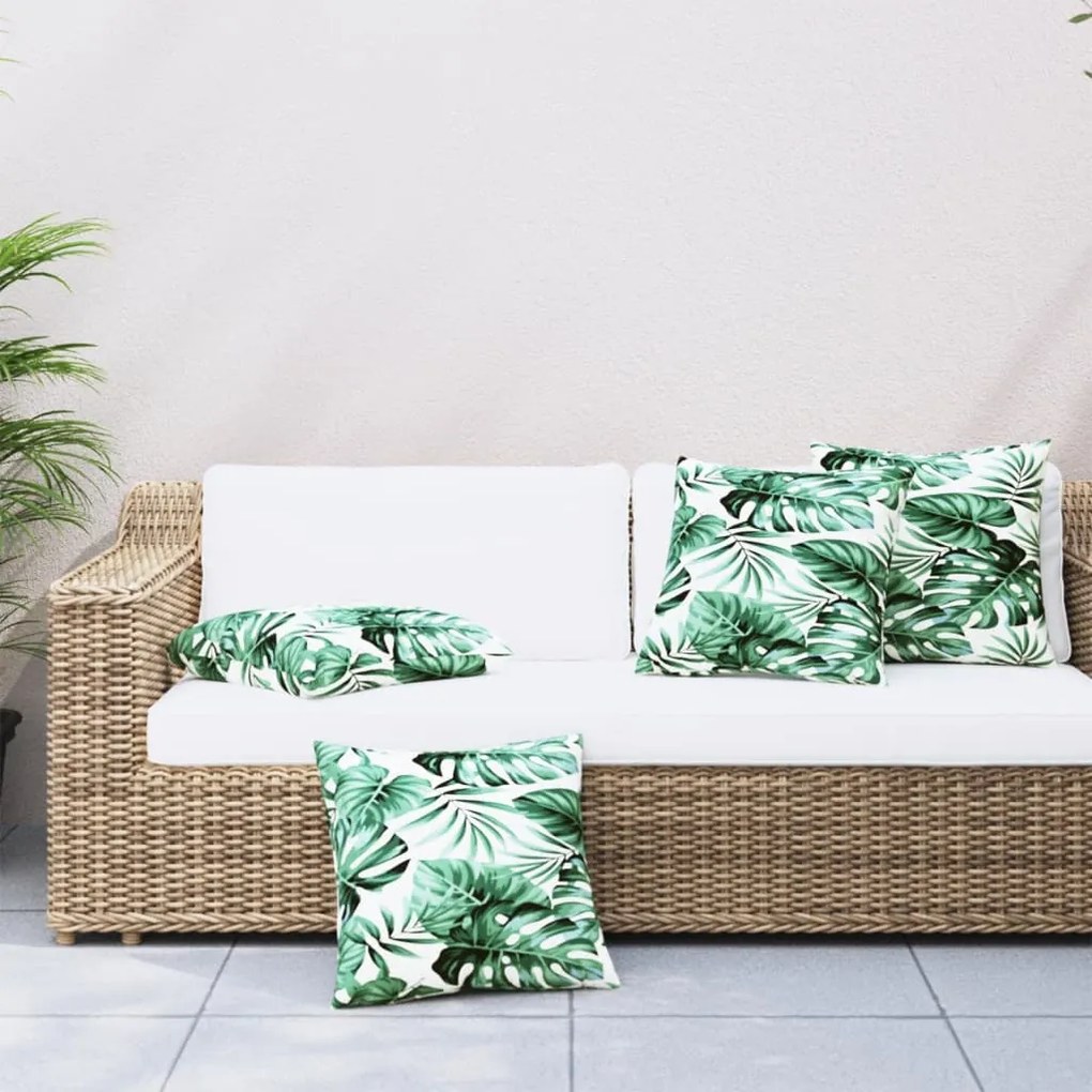 vidaXL Almofadas de sofá 4 pcs 40x40 cm tecido padrão de folhas