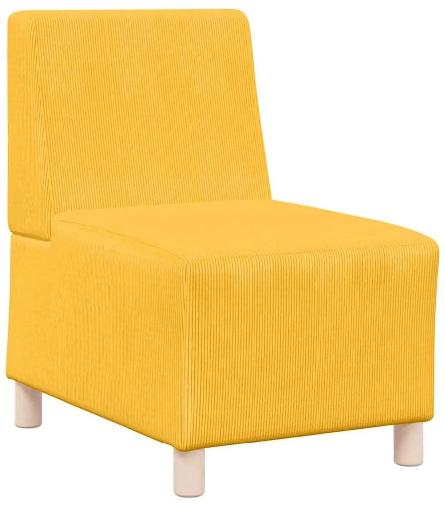 Poltrona sem braços 55 cm tecido corduroy amarelo-claro