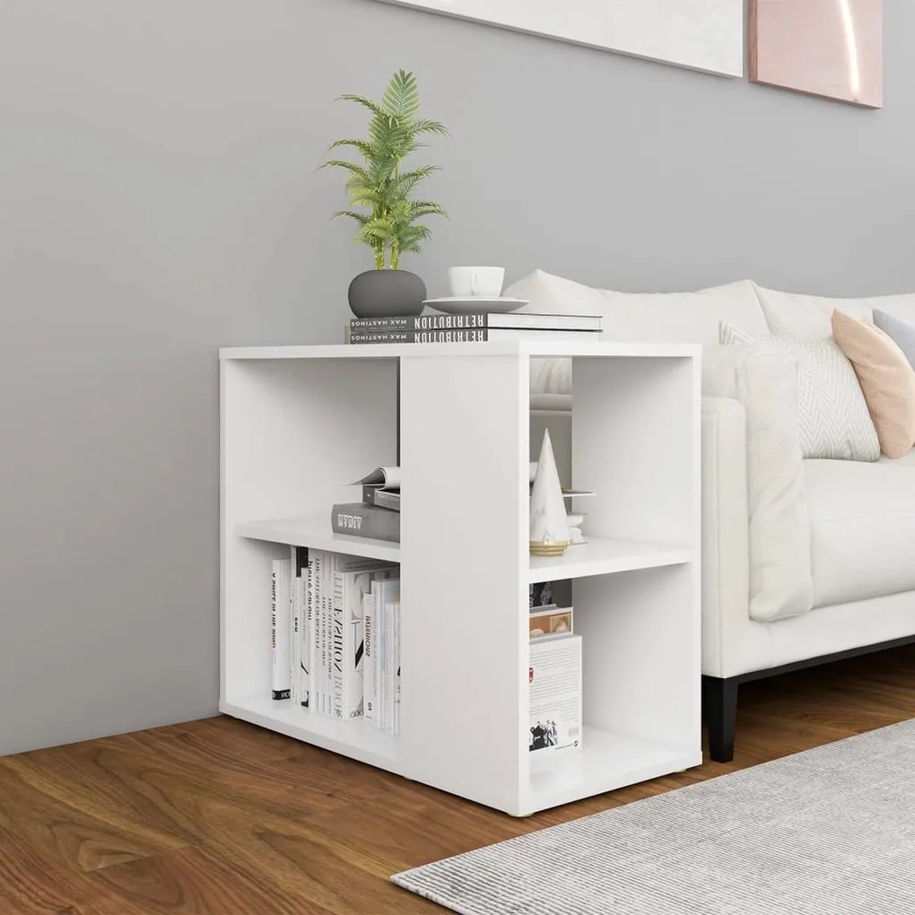 vidaXL Móvel lateral 60x30x50 cm derivados de madeira branco