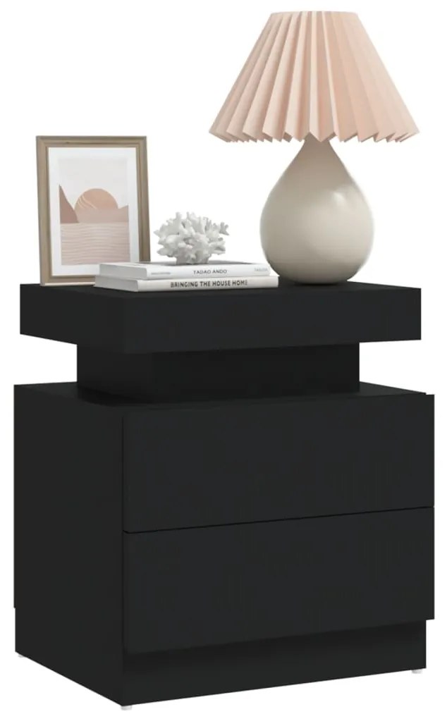 Mesa de cabeceira 45x35x52 cm derivados madeira cinzento