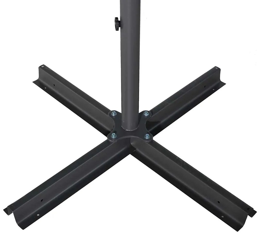Guarda-sol de jardim com poste de alumínio 600 cm preto
