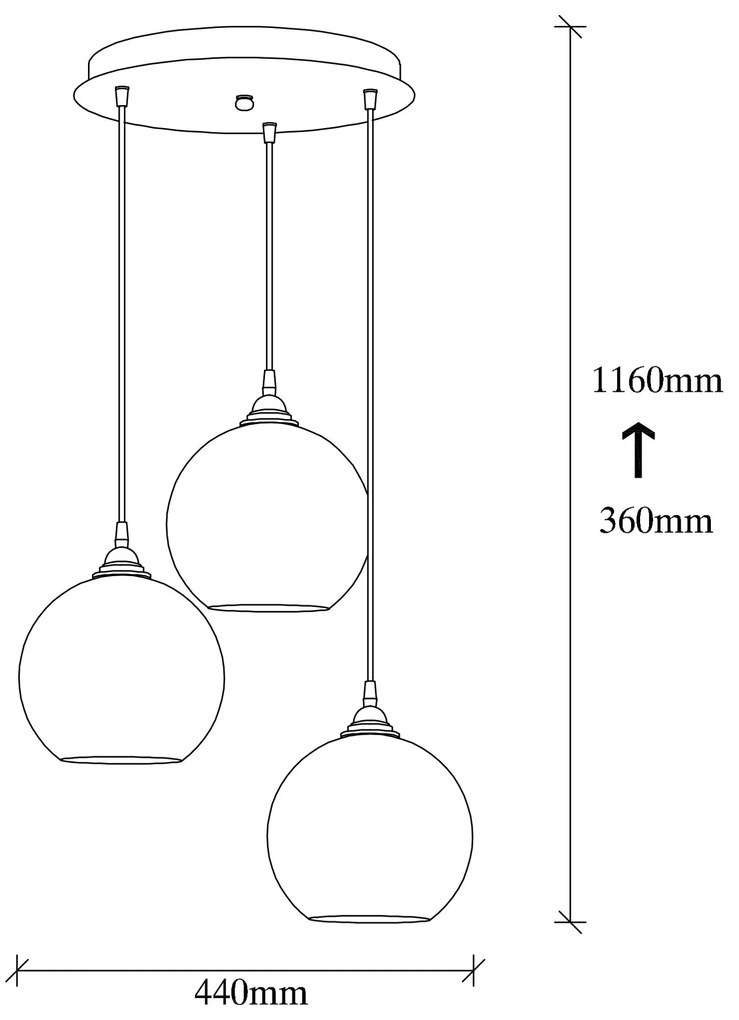 Chandelier Gold – Dourado e Preto – 44 x 44 cm
