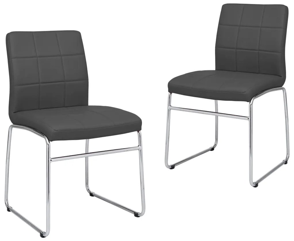 vidaXL Cadeiras de jantar 2 pcs couro artificial cinzento