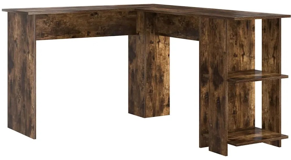Mesa de Canto com Armazenamento Carvalho Defumado 140x113,5x75cm