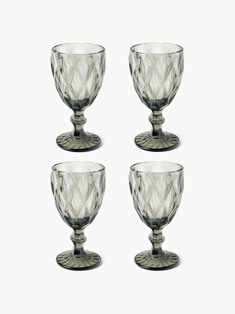 Wine Glasses Colorado with Textured Pattern, Set of 4
