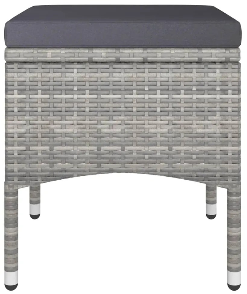 5 pcs conjunto bistrô de jardim vime PE/acácia maciça cinzento