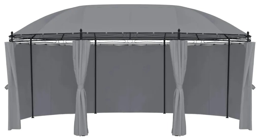 Gazebo com cortinas 520x349x255 cm antracite