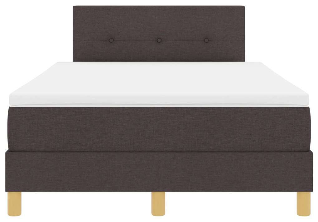 Cama Box Spring com Colchão Castanha Escura 120x200 cm Tecido