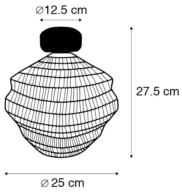 Candeeiro de tecto oriental preto 25 cm - Vadi Oriental