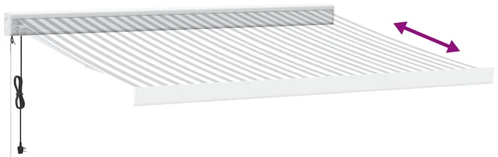 Toldo retrátil 3x2,5 m tecido e alumínio antracite e branco
