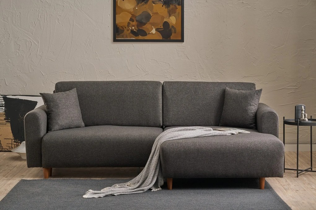 Sofá-Cama de Canto Mane – Antracite – 246x85x160 cm