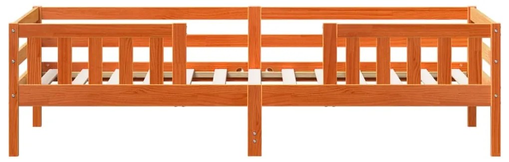 Cama sem colchão 100x200 cm pinho maciço castanho-mel