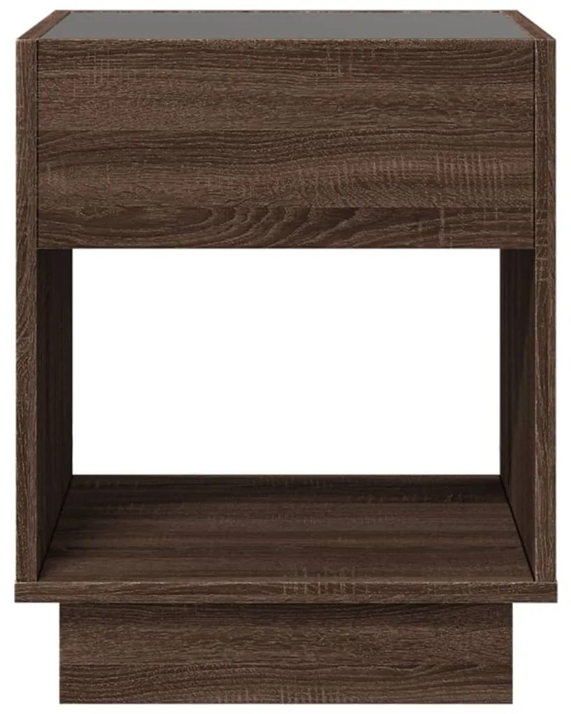 Mesa de cabeceira c/ LED Infinity 40x40x50 cm carvalho castanho