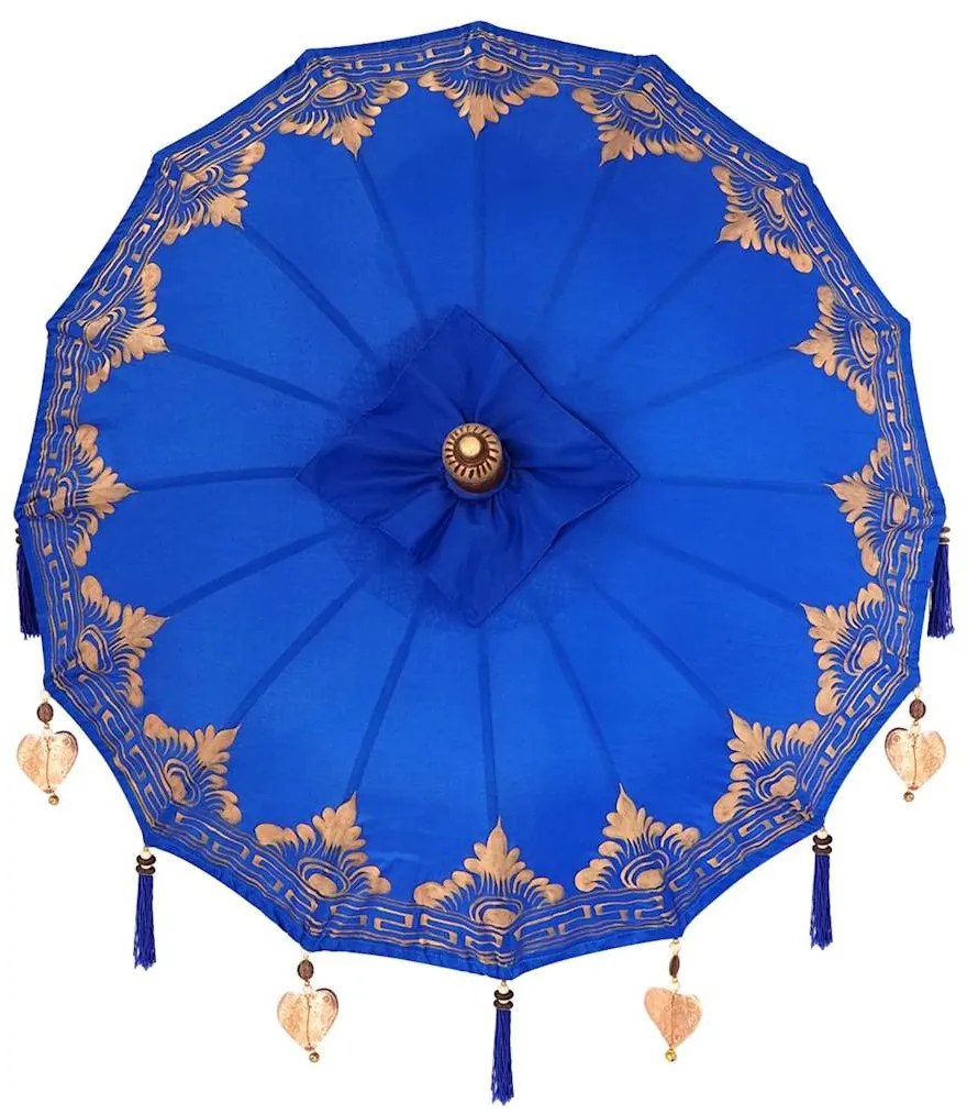Parasol Balinês Outros Azul x 260 cm Algodão e madeira sólida