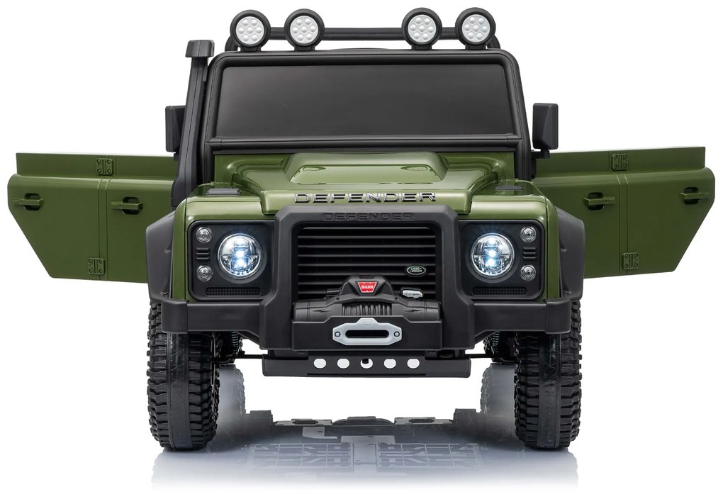 Jipe elétrico para crianças Land Rover Defender 110 SVX 12V, 4X4, luzes LED, bateria de lítio, licença ORIGINAL Verde
