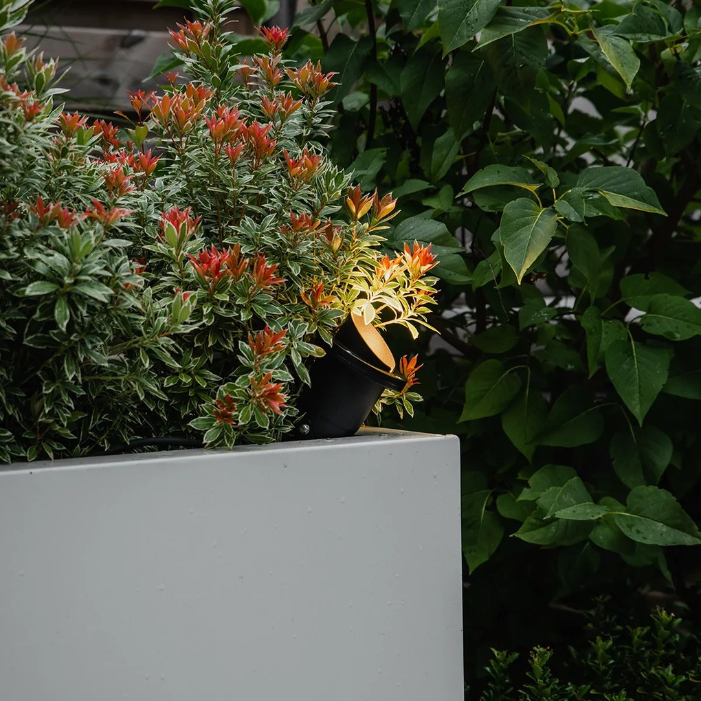 Projetores de jardim com estaca Done preto com cabo e ficha IP65