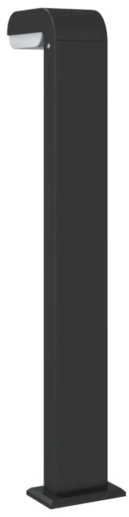 Candeeiros de chão p/ exterior 3pcs 80cm alumínio fundido preto