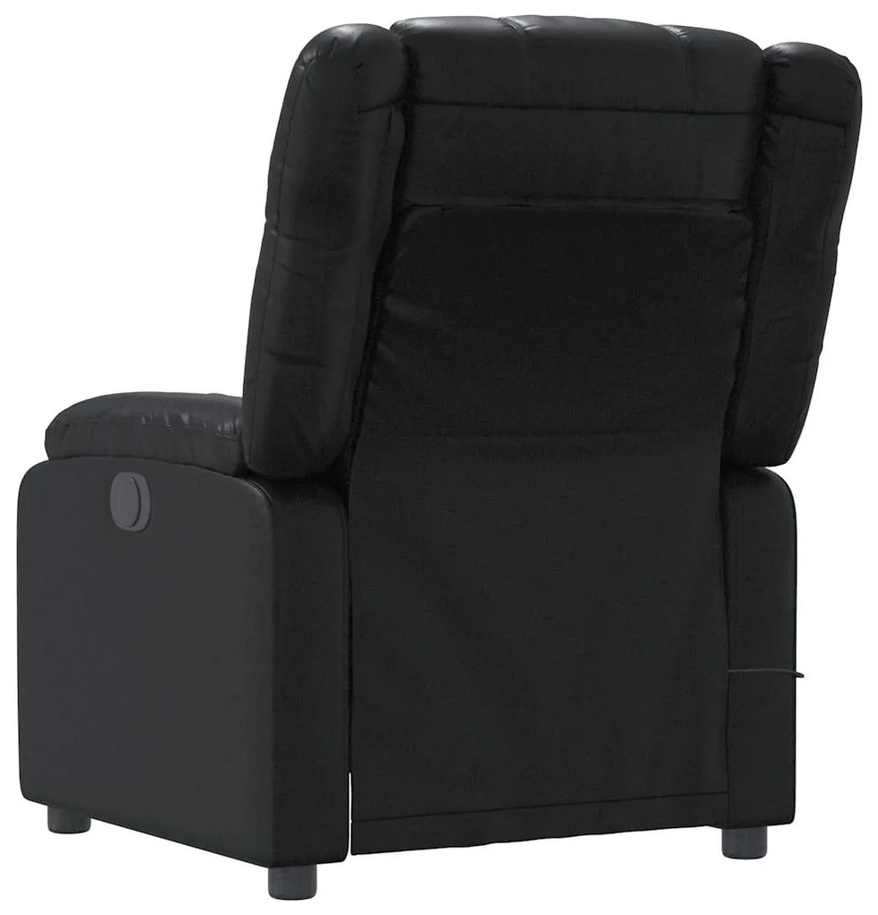 Poltrona de massagens reclinável couro artificial preto