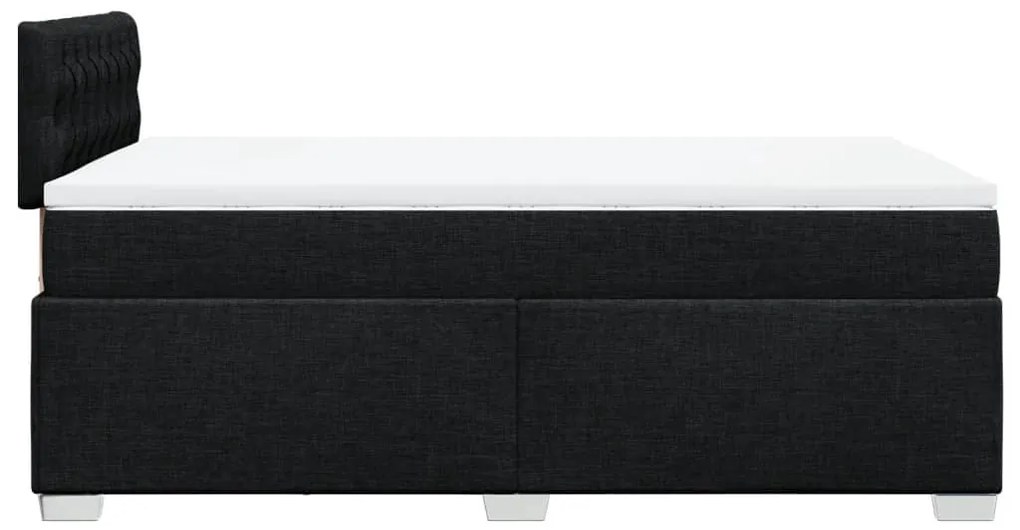 Cama com molas/colchão 120x200 cm tecido preto