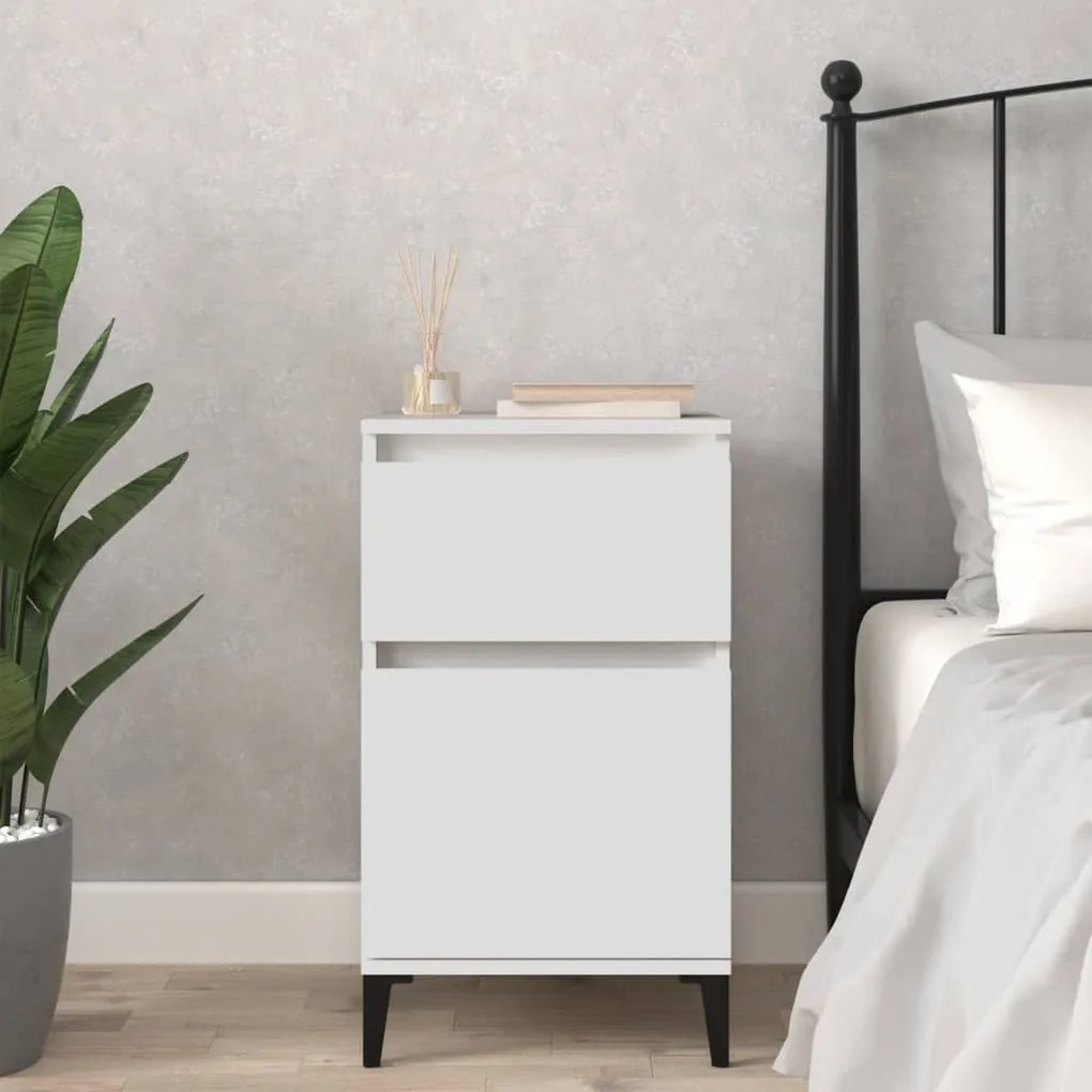 vidaXL Mesa de cabeceira 40x35x70 cm branco