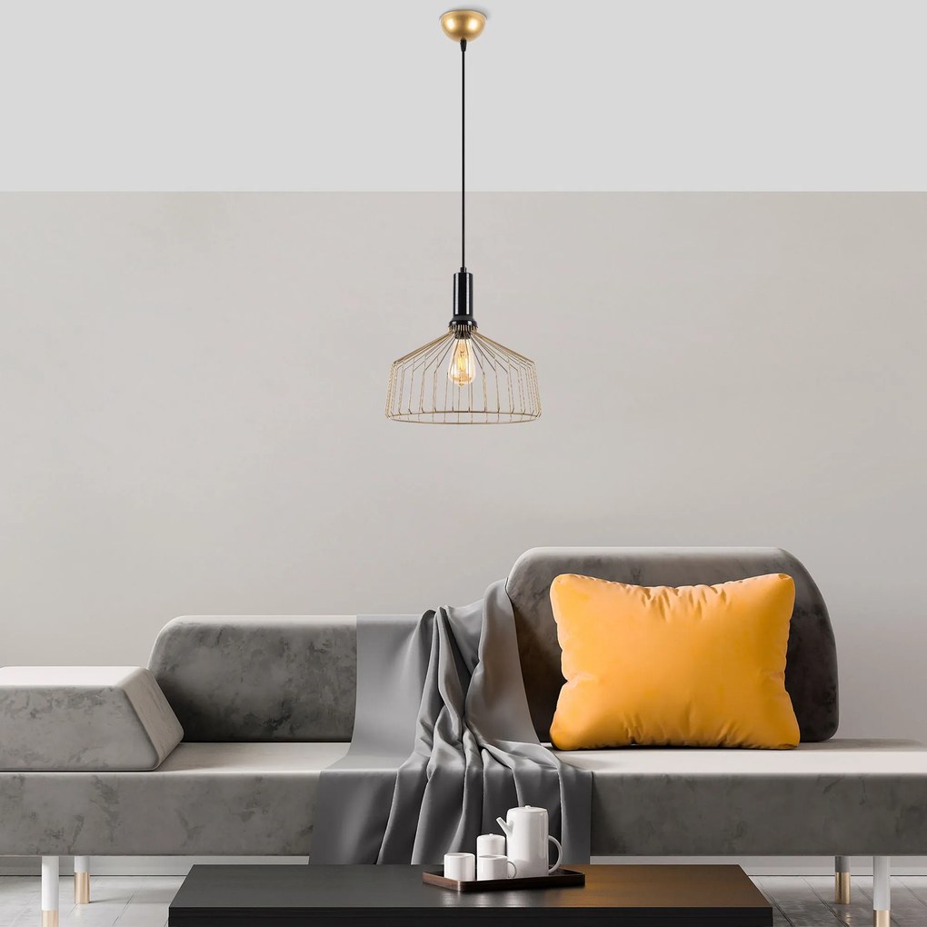 Candeeiro Chandelier Dear – Dourado Brilhante – 34 x 34 x 134 cm