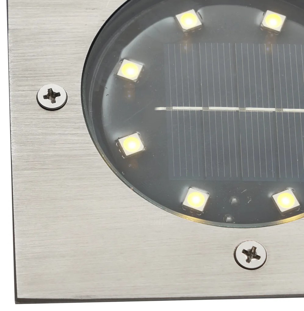 Conjunto de 6 projetores de chão quadrados em alumínio Incl. LED IP65 Solar - Terry Moderno