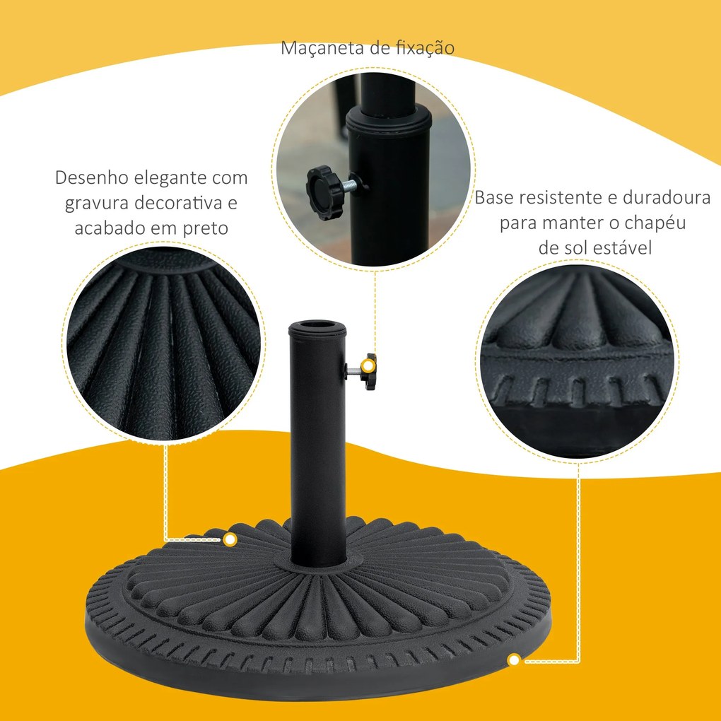 Base para Chapéu de Sol Suporte para Chapéu de Sol Apto para Mastros d