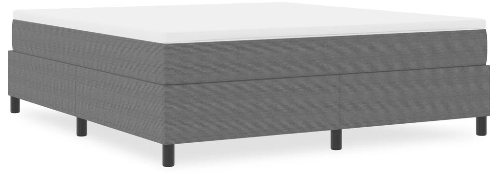 Cama Box Spring vidaXL Cinza Claro Super King em Tecido Corduroy