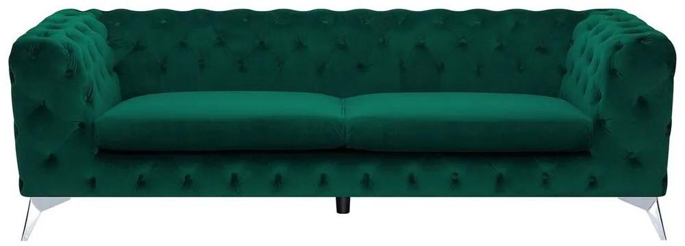 Sofá de 3 lugares em veludo verde esmeralda SOTRA Beliani