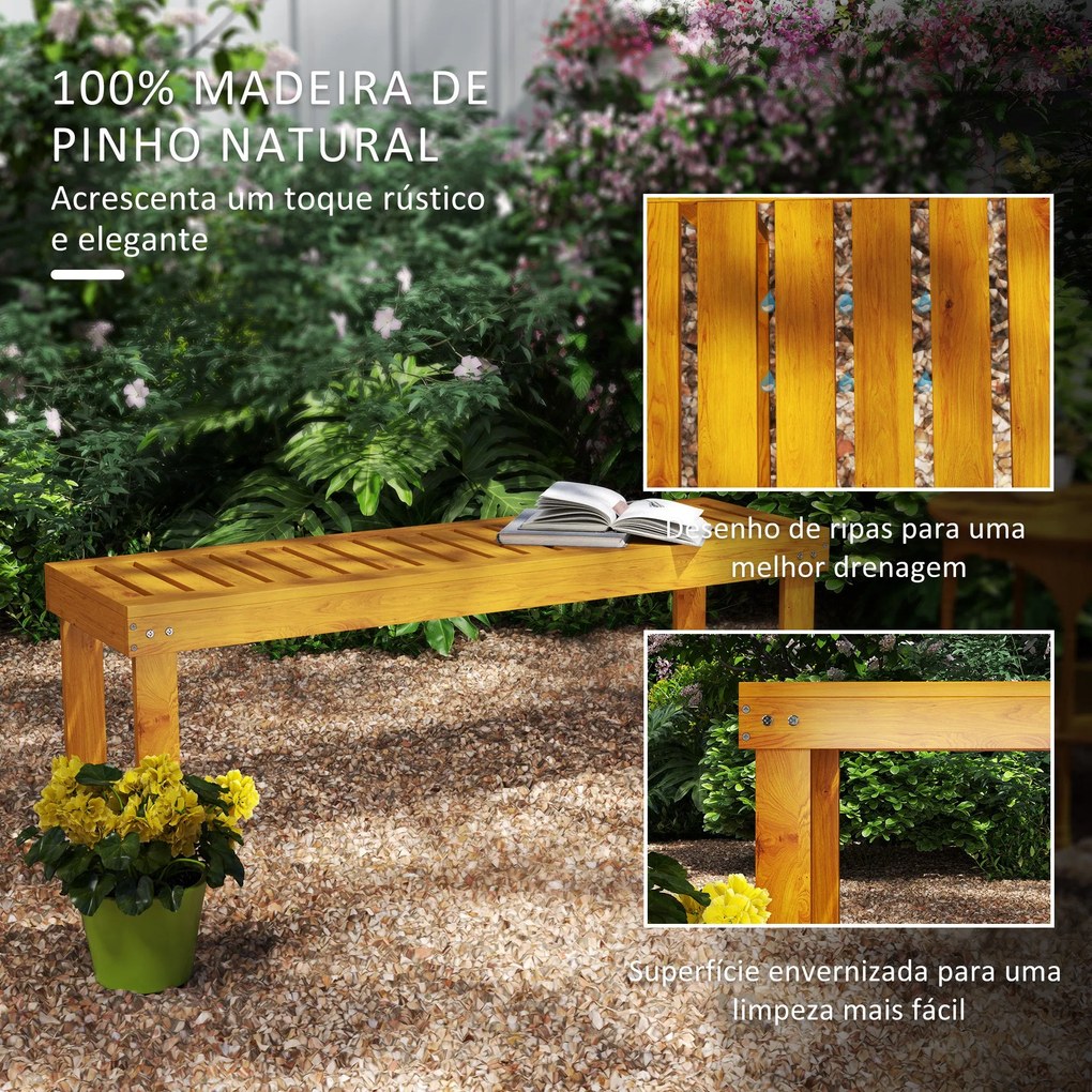 Banco de Jardim de 2 Lugares Banco de Madeira com Assento em Ripas Car