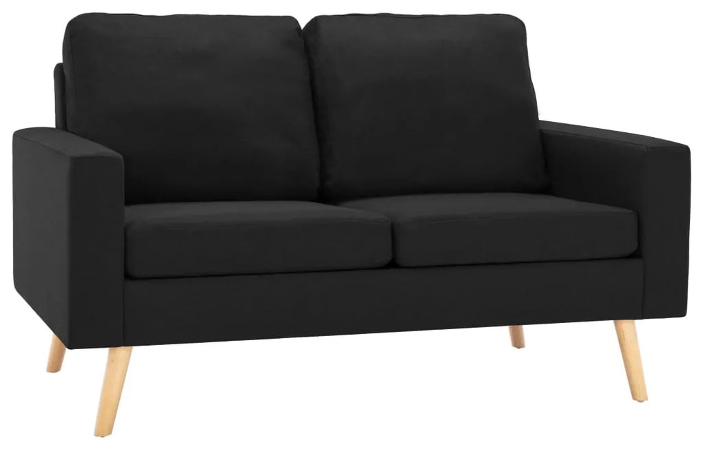 2 pcs conjunto de sofás tecido preto