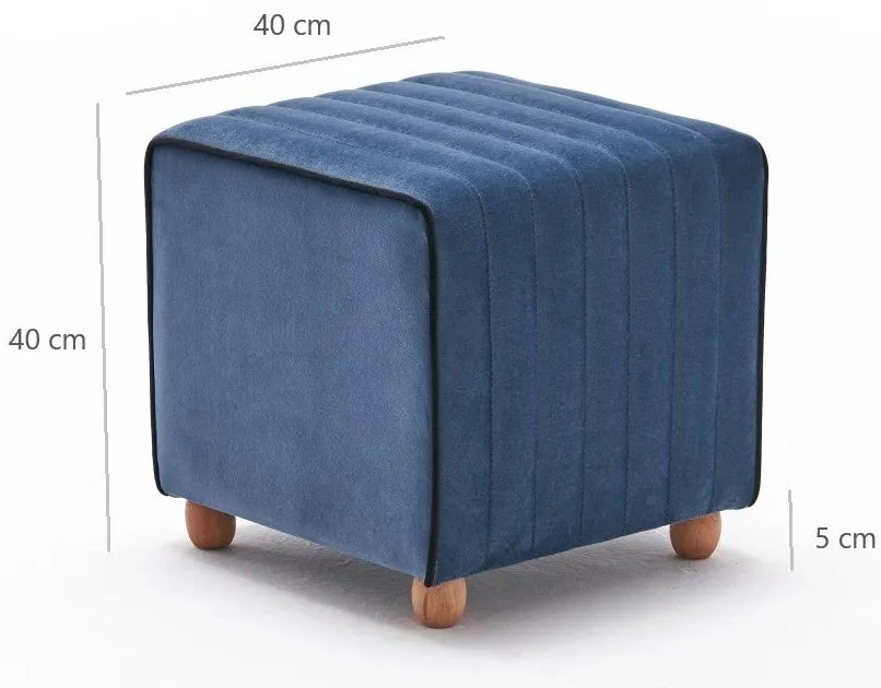 Pouffe Mona – Azul – 40x40x40 cm